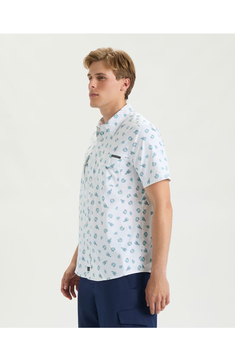 Salt Life Crustacean Life Woven Short Sleeve Shirt, Alternate, color, White