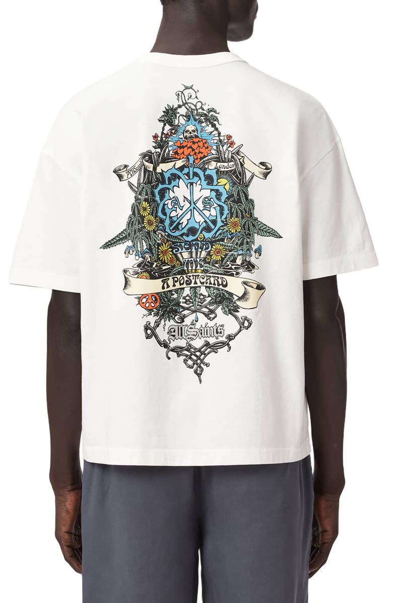 AllSaints Saviour Crewneck Graphic T-Shirt, Alternate, color, Chalk White