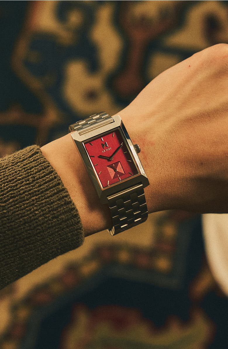 MVMT Newporter Bracelet Watch, 27.5mm, Alternate, color, Red