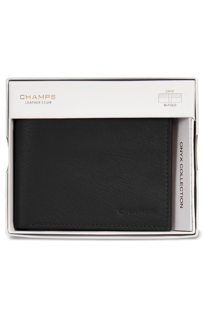 CHAMPS Onyx Leather RFID Bifold Wallet, Alternate, color, Black