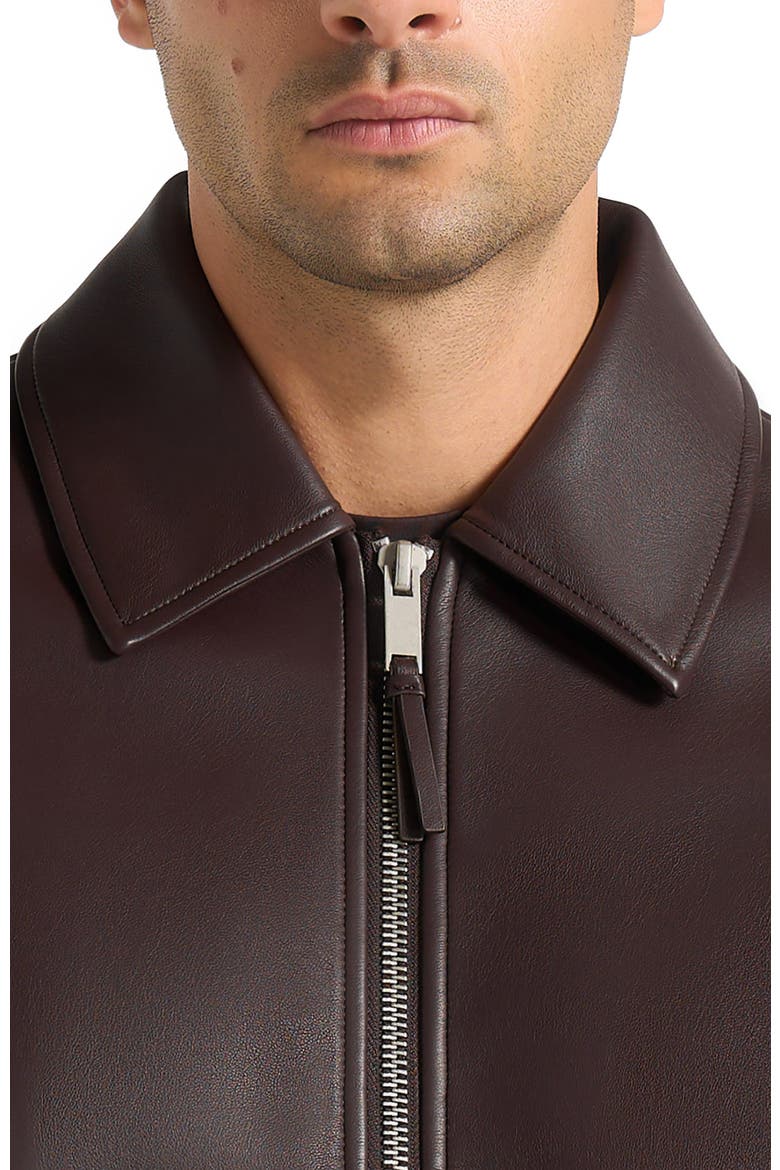 Yves Minimal Leather Jacket, Alternate, color, Dark Brown