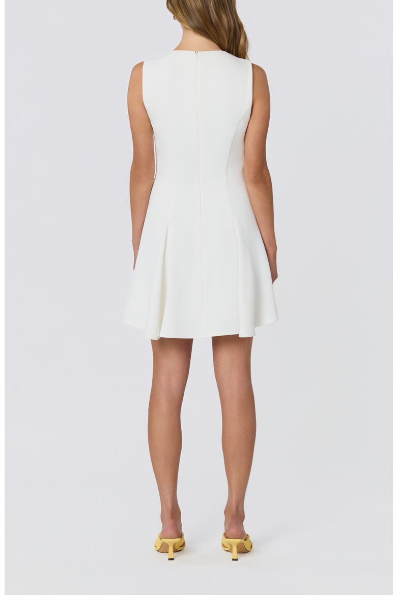 Tristan Tie Front Sleeveless Flare Dress, Alternate, color, WHITE