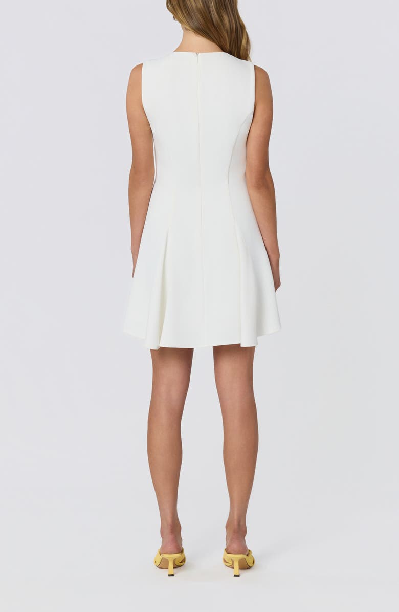 ASTR the Label Tristan Tie Front Sleeveless Flare Dress, Alternate, color, White