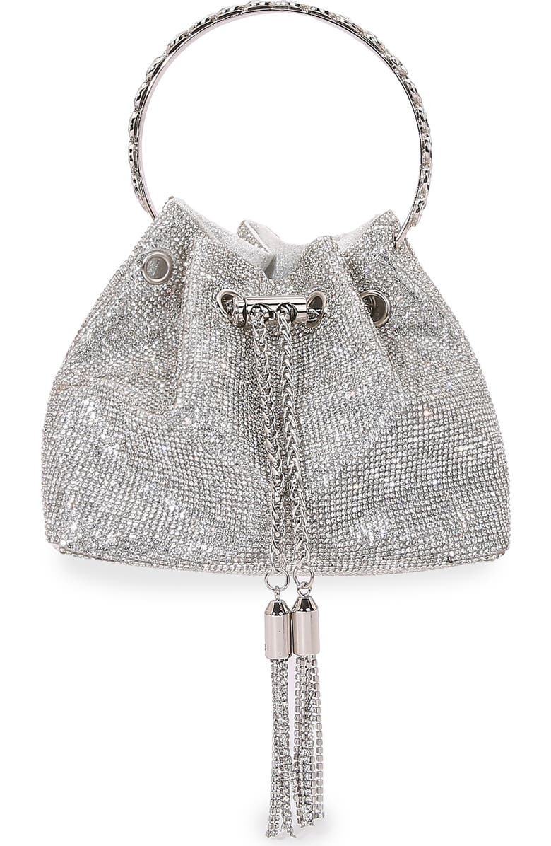 BERNESS Crystal Ring Handle Bag, Main, color, Silver