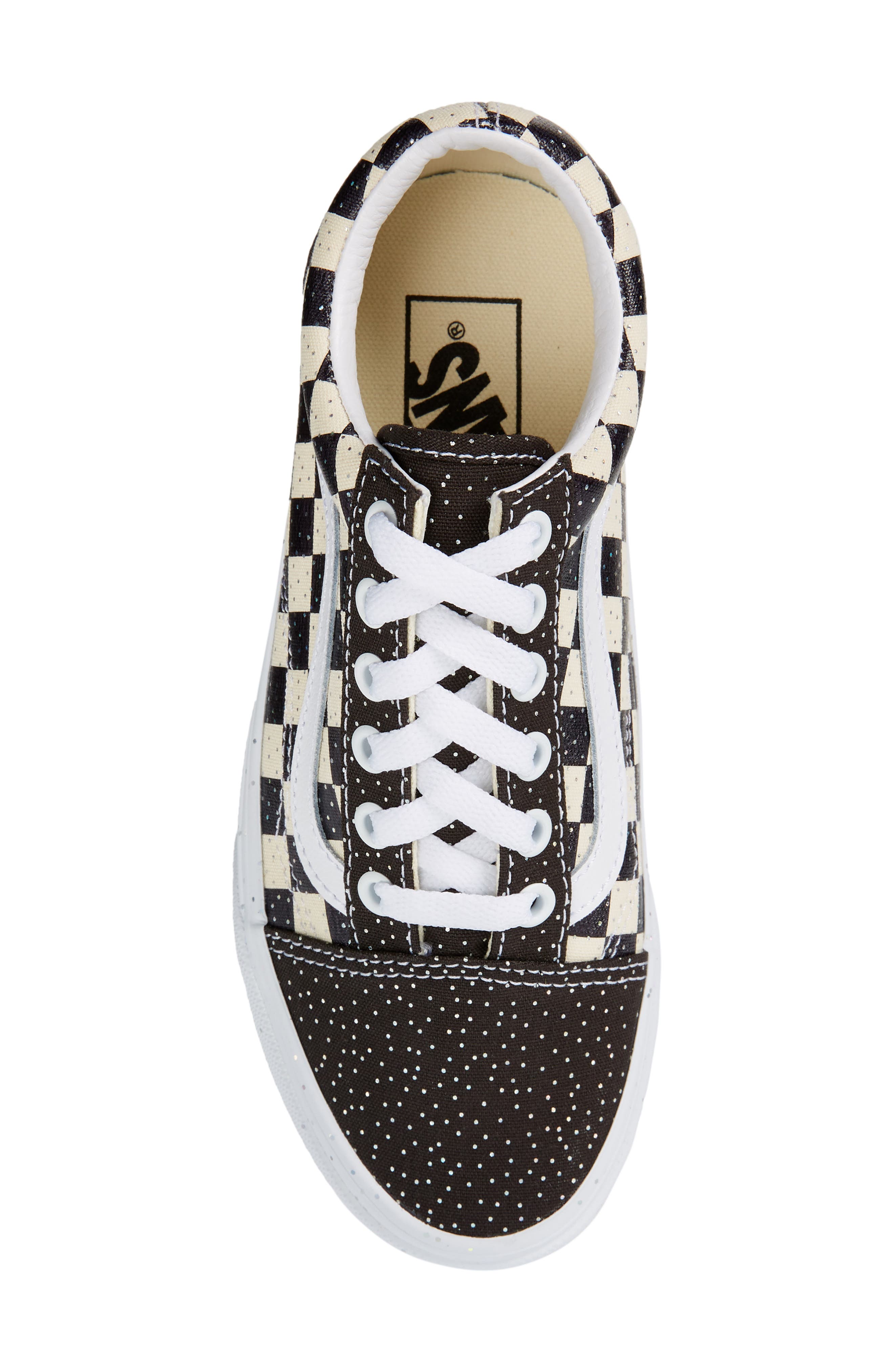 Old Skool Check Sneaker, Alternate, color, CONFETTI BLACK/ TRUE WHITE
