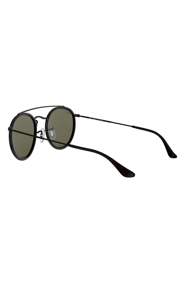 Ray-Ban 51mm Polarized Round Sunglasses, Alternate, color, Black/ Polar