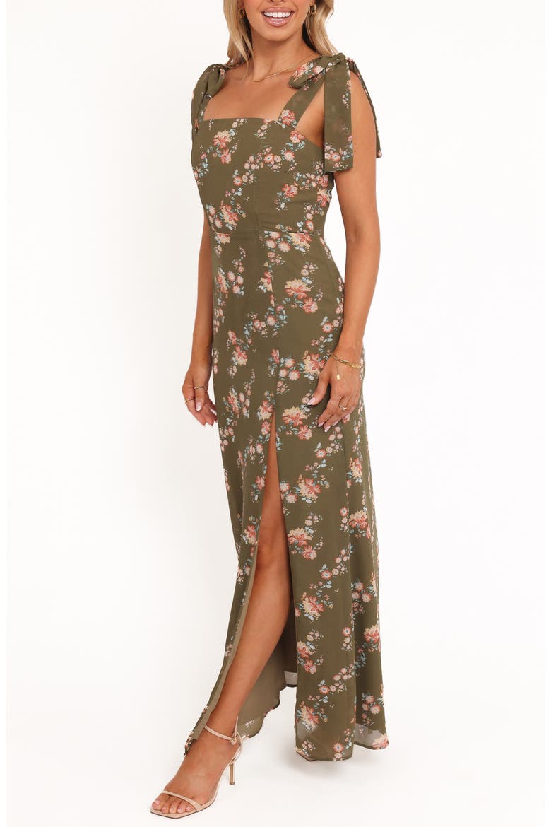 Renita Floral Maxi Dress, Alternate, color, OLIVE FLORAL