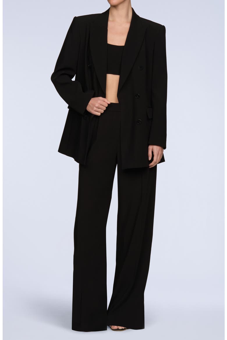 Tonya Oversize Double Breasted Blazer, Alternate, color, BLACK
