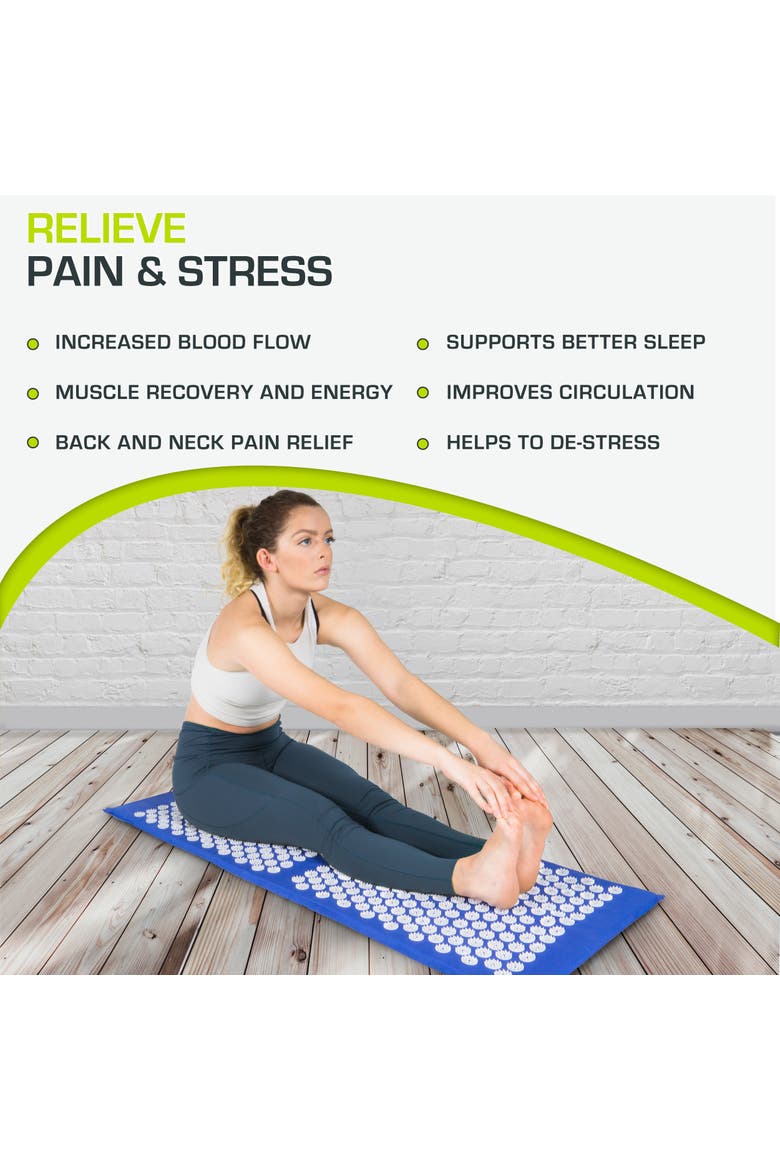 Full Body Acupressure Mat and Pillow Set, Alternate, color, Blue