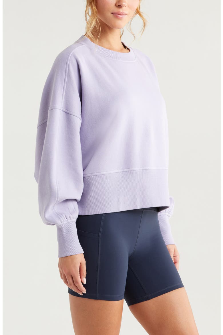 Cloud Fleece Relaxed Sweatshirt, Alternate, color, PURPLE HEIRLOOM