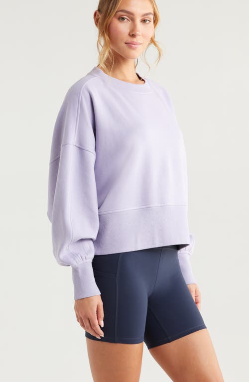 Zella Cloud Fleece Relaxed Sweatshirt In Purple Heirloom