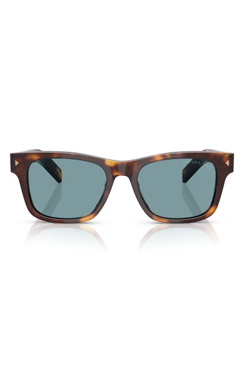 Prada 55mm Polarized Rectangular Sunglasses In Green Tortoise