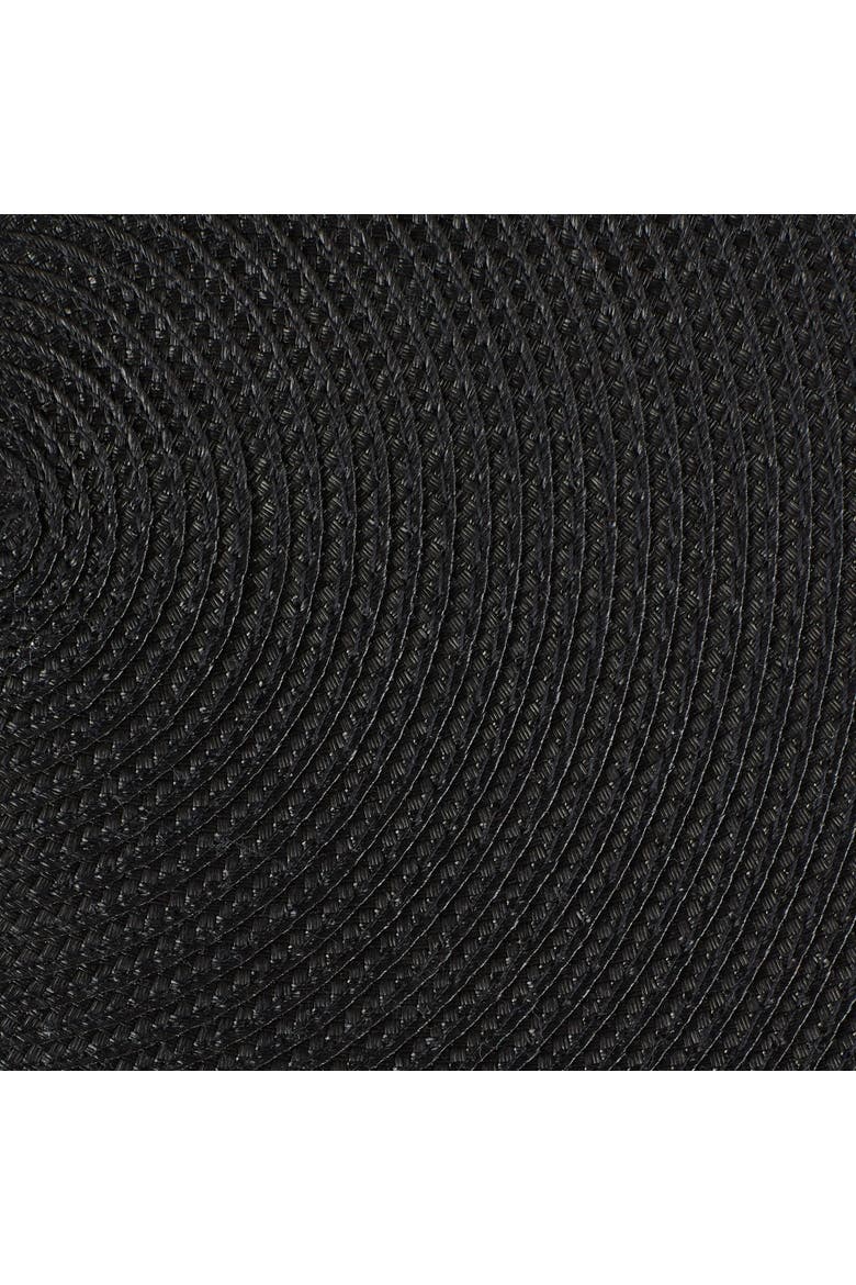 Tassel Fringe PP Woven Round Placemat Set/6, Alternate, color, Black