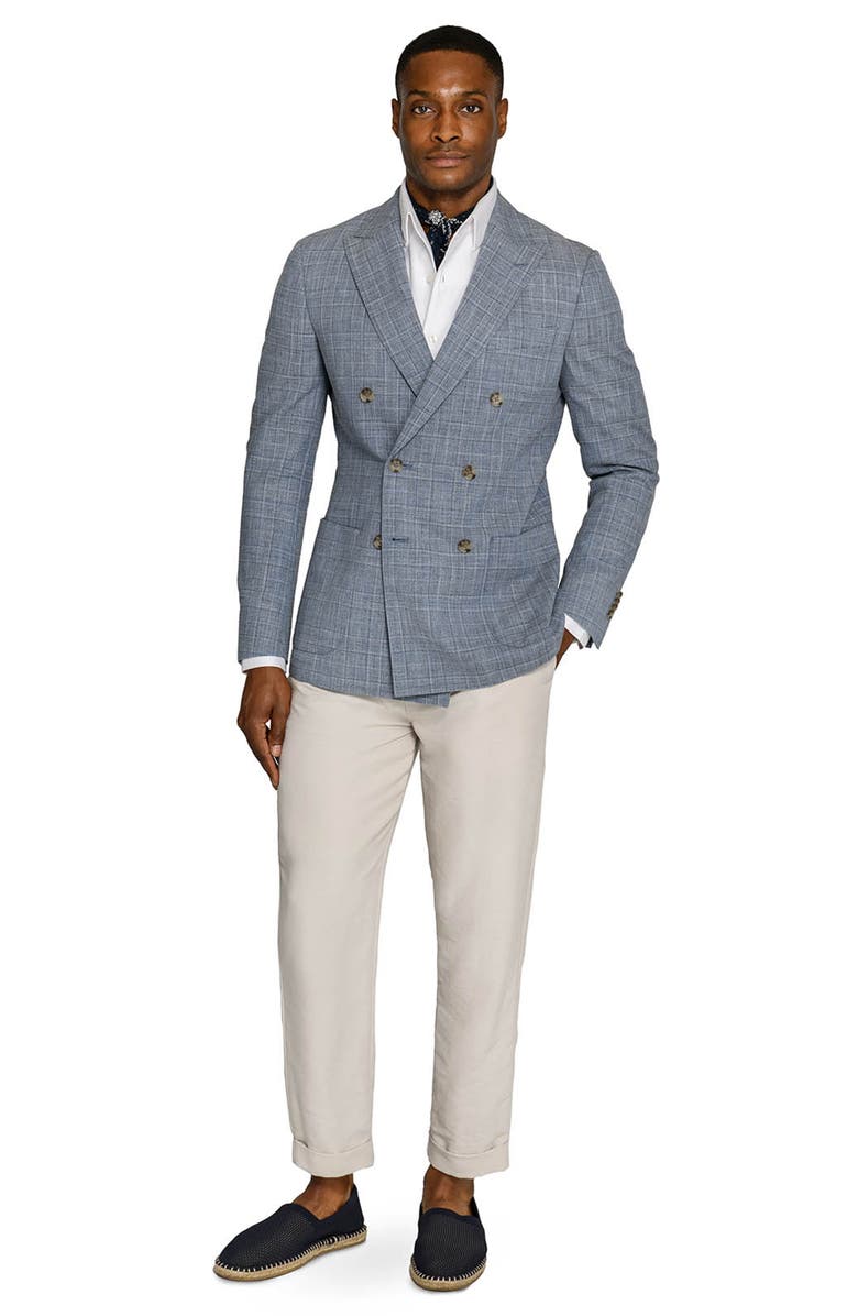 Brooklyn Brigade Douglas Double Breasted Plaid Blazer, Alternate, color, Blue