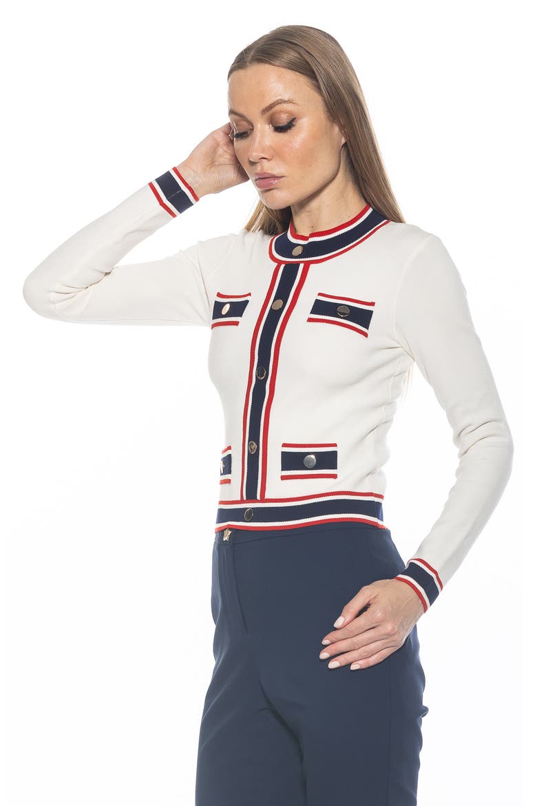 Kiley Stripe Crop Sweater, Alternate, color, IVORY MULTI