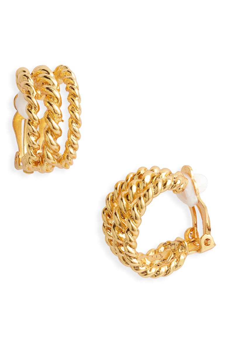 Twisted Rope Hoop Earrings, Main, color, GOLD