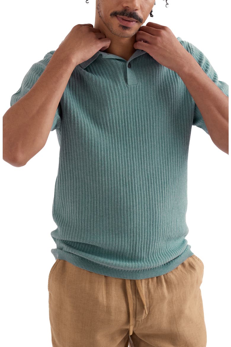 Koeswik Organic Cotton Knit Polo, Main, color, KNIT MELANGE HAIL