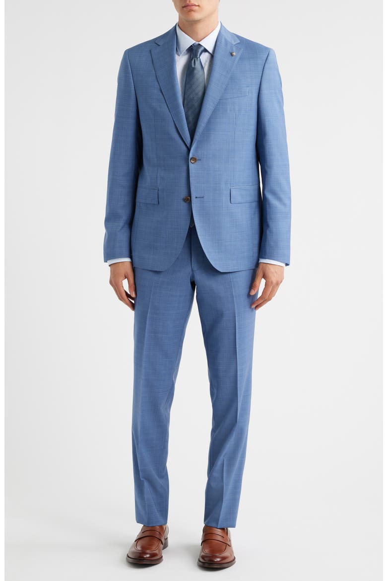 Esprit Light Blue Screen Weave Super 100s Wool Suit, Main, color, LIGHT BLUE