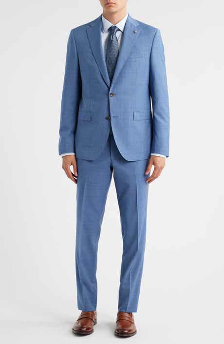 Jack Victor Esprit Light Blue Screen Weave Super 100s Wool Suit