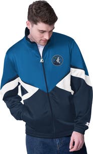 STARTER Men's Starter Blue Minnesota Timberwolves Rush Applique Full-Zip Track Jacket
