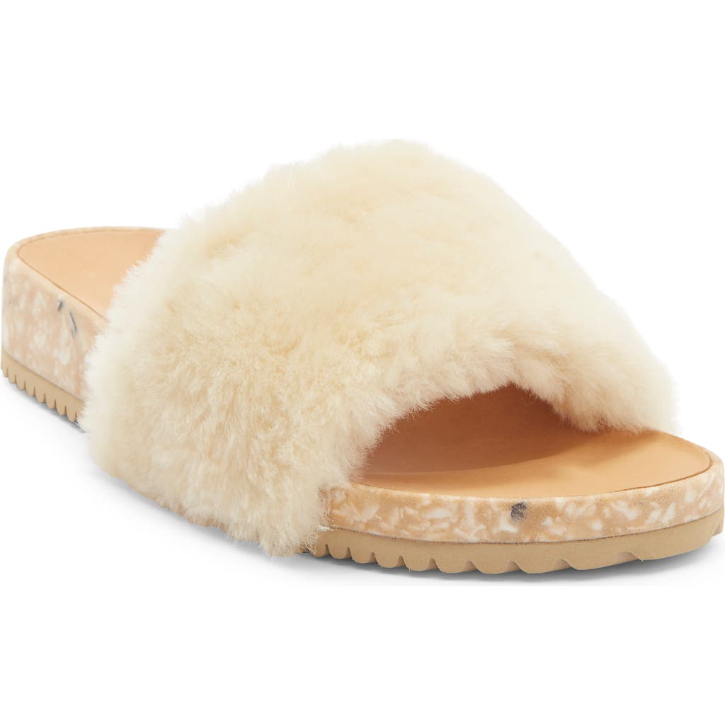 Fleks San Ysidro Genuine Shearling Slide Sandal In Neutral