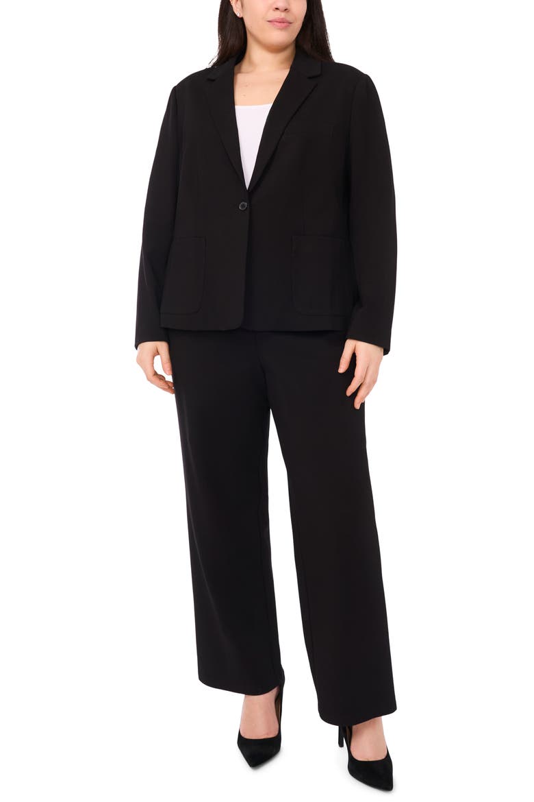 One-Button Ponte Knit Jacket, Alternate, color, RICH BLACK