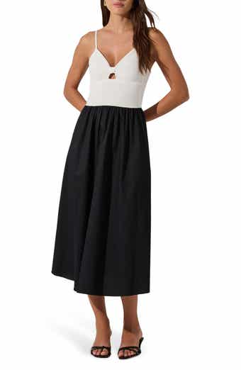 ASTR the Label Contrast Mixed Media Midi Dress