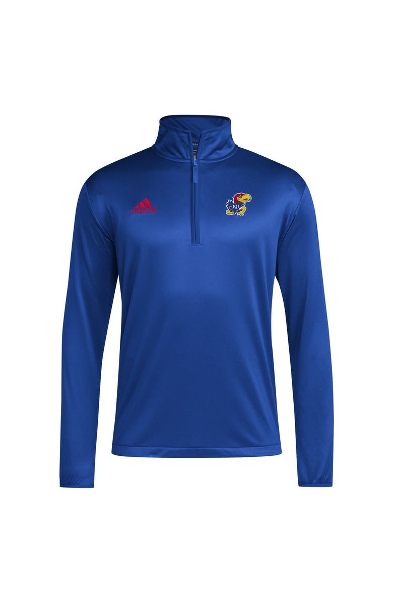 adidas Men's adidas Royal Kansas Jayhawks 2024 Coaches Sideline Quarter-Zip Top, Alternate, color, Royal