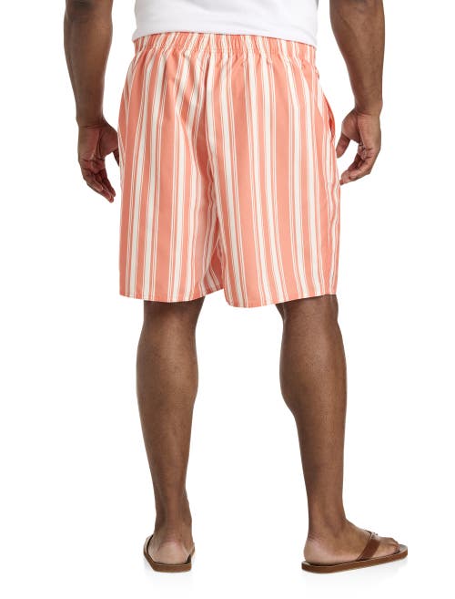 True Nation By Dxl Big & Tall Cabana Stripe Swim Trunks In Orange