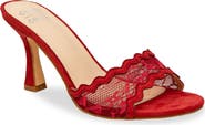 CHASE AND CHLOE Scalloped Lace Sandal