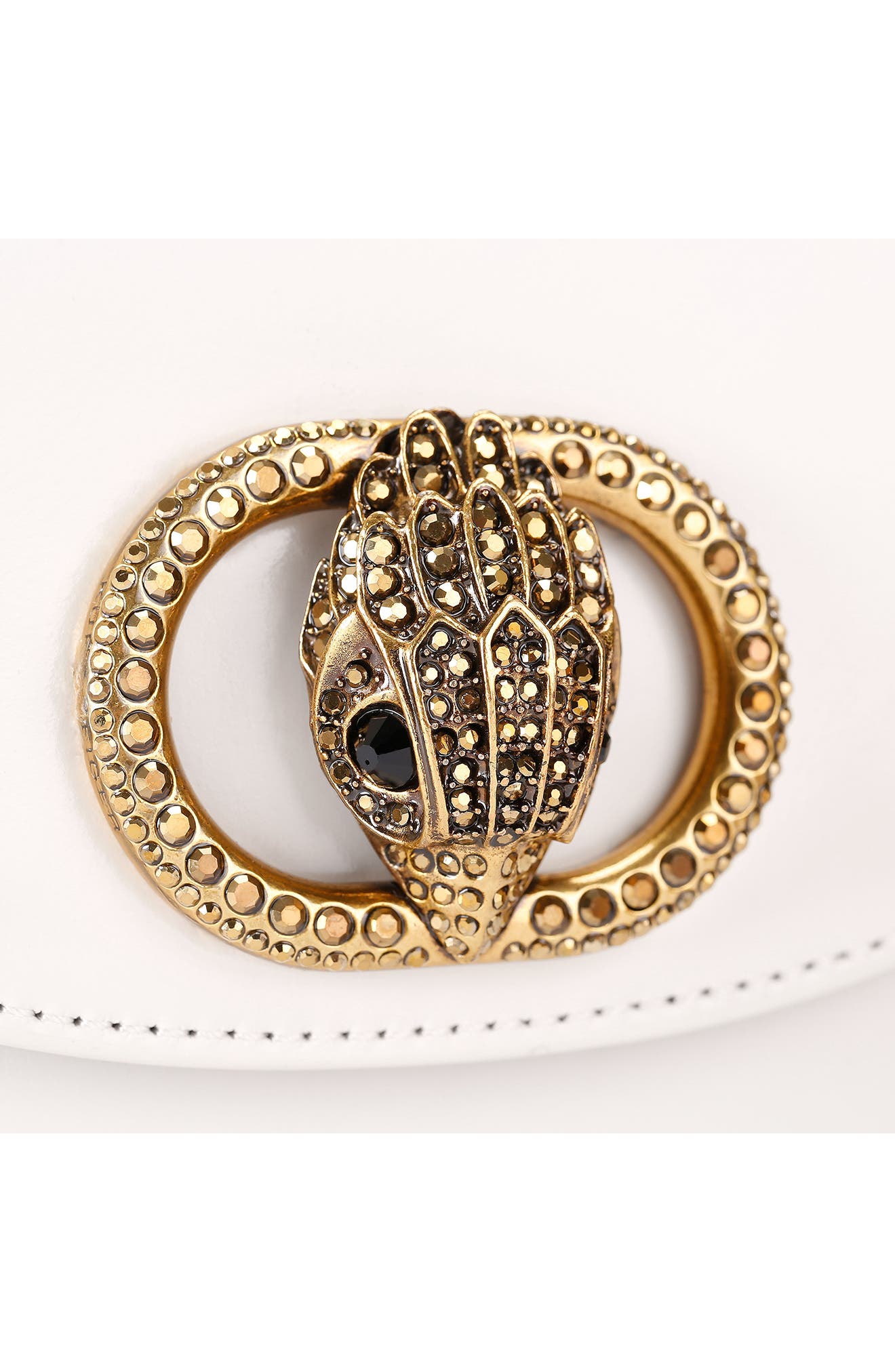 Kurt Geiger London Chelsea Leather Saddle Bag, Alternate, color, Natural