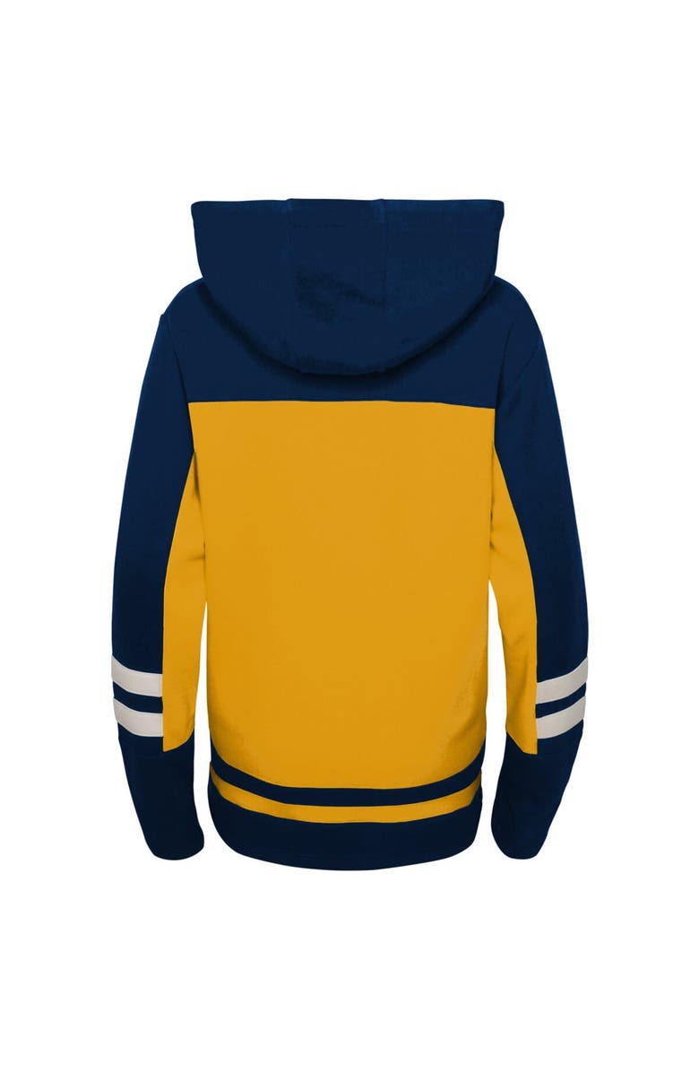 Outerstuff Youth Gold Nashville Predators Ageless Revisited Lace-Up V-Neck Pullover Hoodie, Alternate, color, 