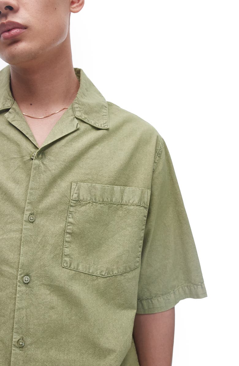 Topman Washed Cotton Camp Shirt, Alternate, color, 