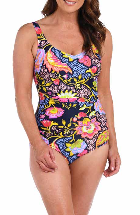 Shirred Tummy Control One-Piece Swimsuit