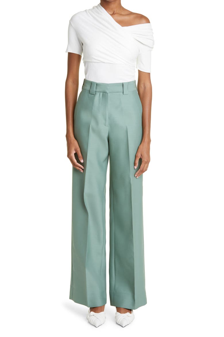Marlowe Wool Pants, Alternate, color, CELADON
