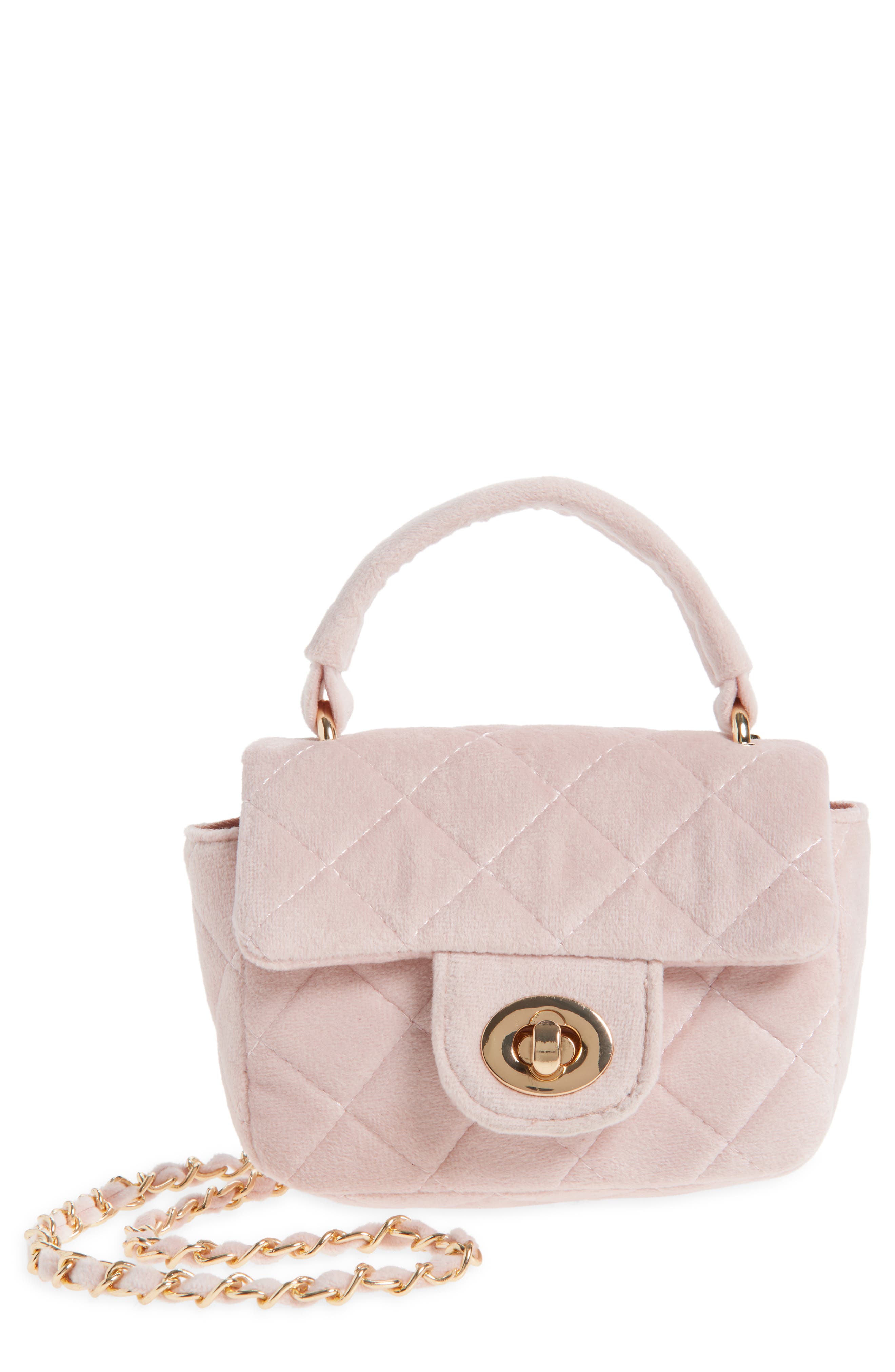 Ruby & Ry Kids' Quilted Top Handle Bag, Main, color, Pink