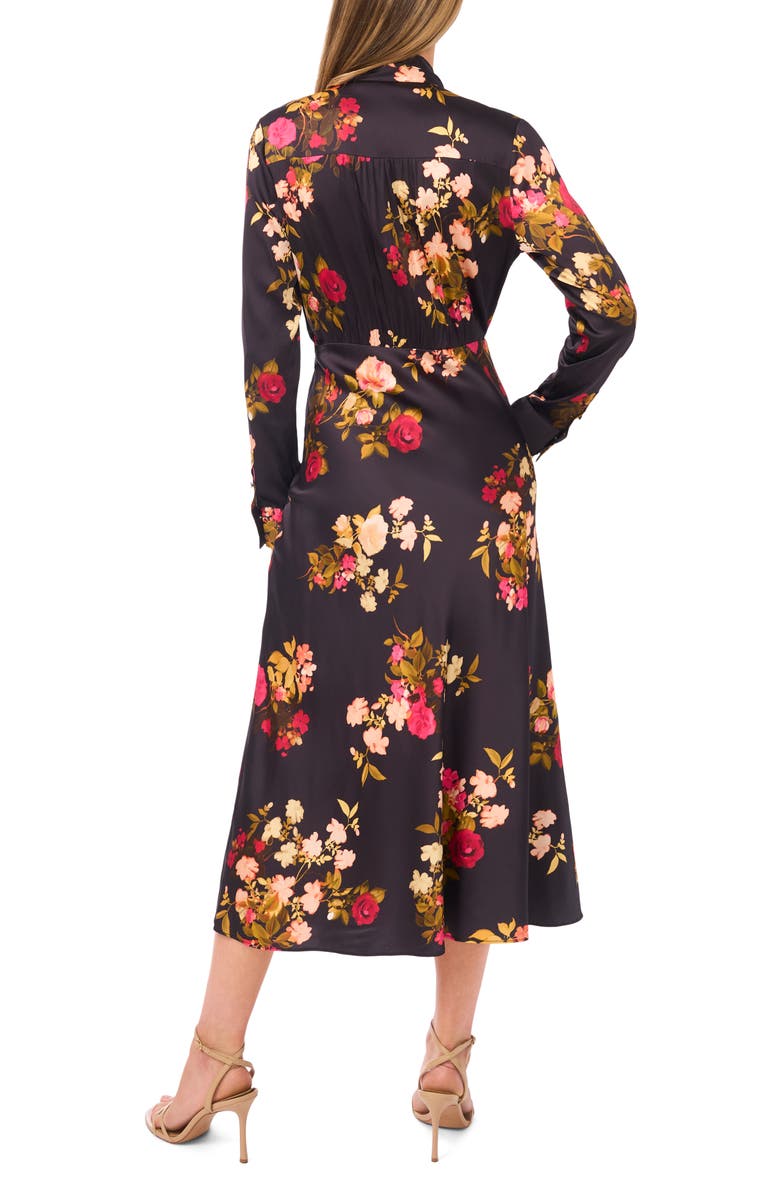 Ted Baker Alessandra Long Sleeve Tie Neck Shirtdress, Alternate, color, Rich Black