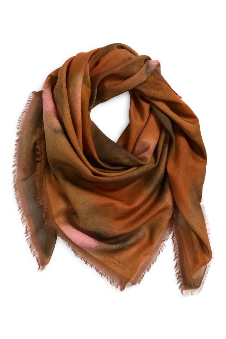 Pastel Blend Cotton & Silk Fringe Scarf, Alternate, color, COPPER MULTI