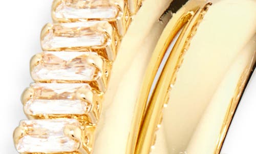 Tasha Baguette Crystal Twist Hoop Earrings In Gold