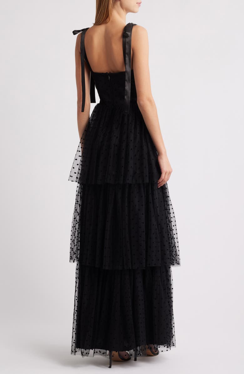Lulus Billie Swiss Dot Tiered Maxi Cocktail Dress, Alternate, color, 