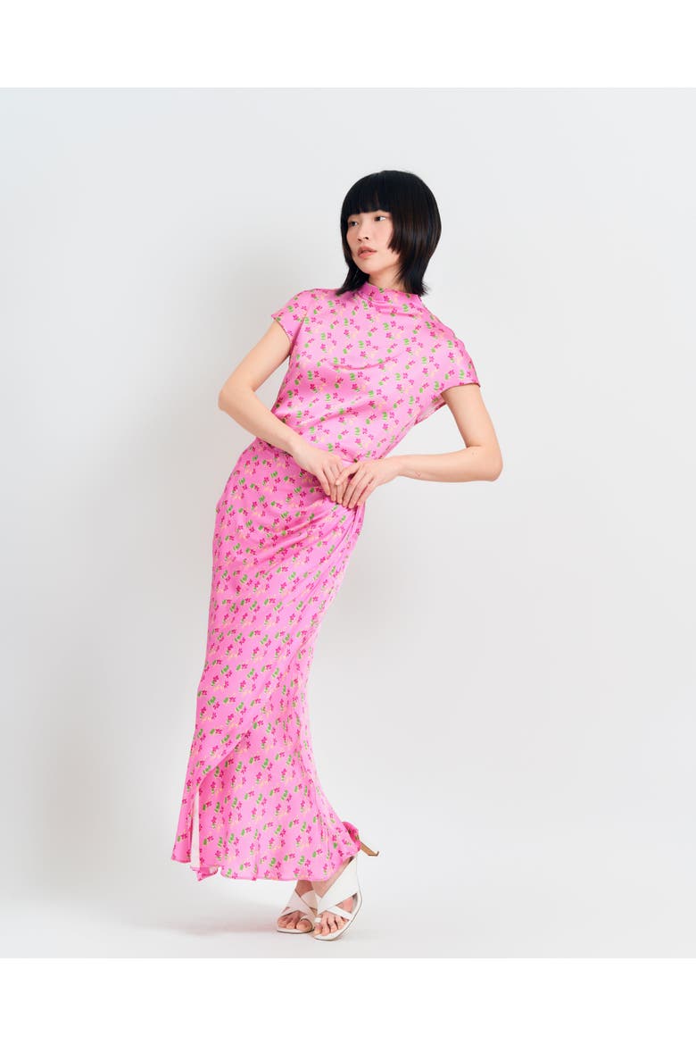 "Beach Blossom" Satin Top, Alternate, color, Pink