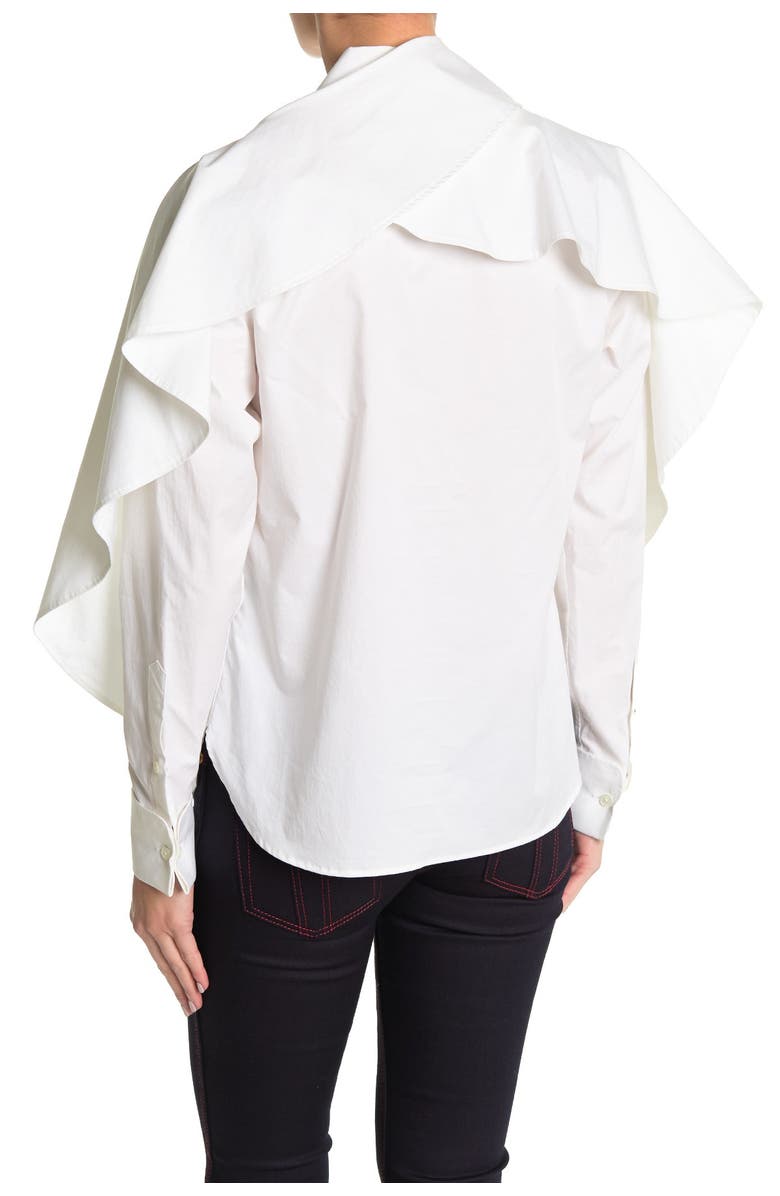 Burberry Ruffle Trimmed Shirt, Alternate, color,