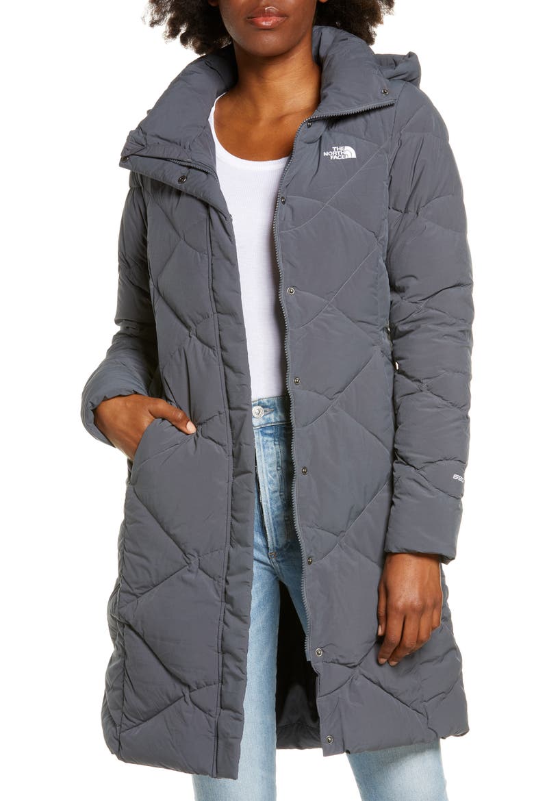 Miss Metro II Hooded Water Resistant Down Parka, Main, color, VANADIS GREY