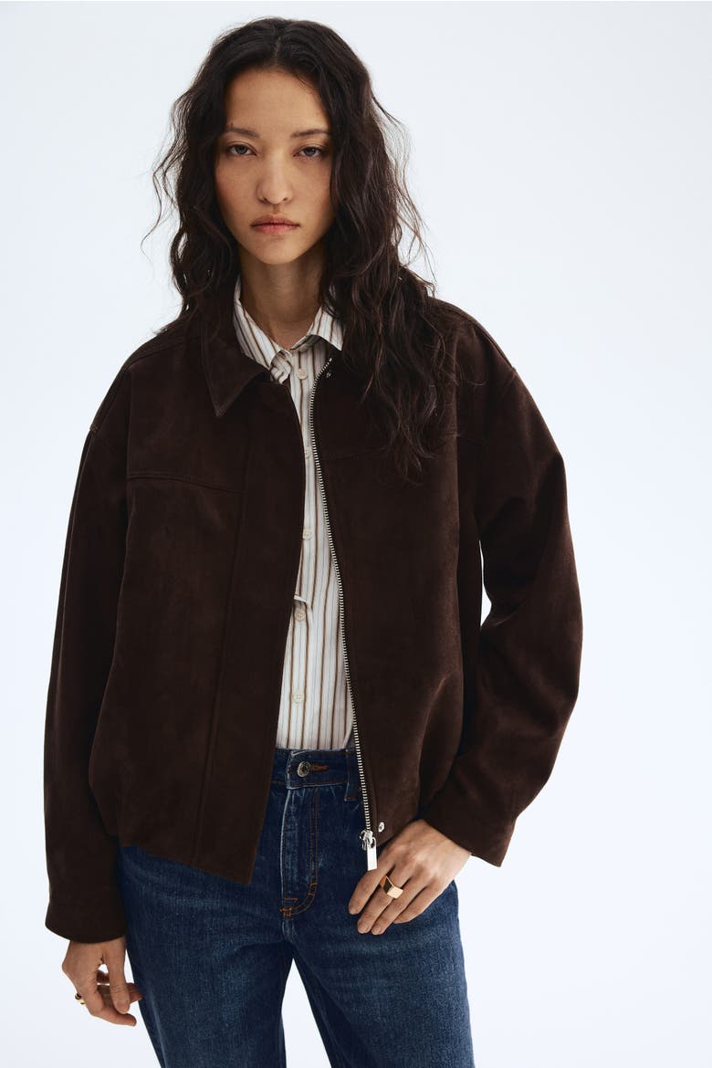 Napped Jacket, Alternate, color, Brown