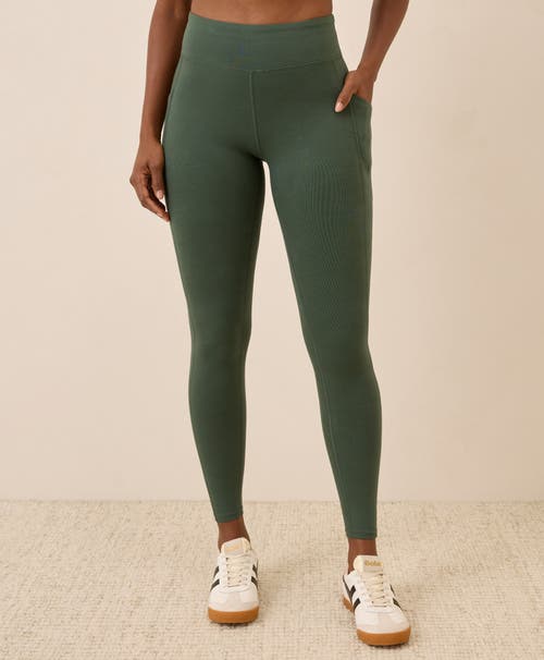 Pact On The Go-to Pocket Legging Made With Organic Cotton In Green