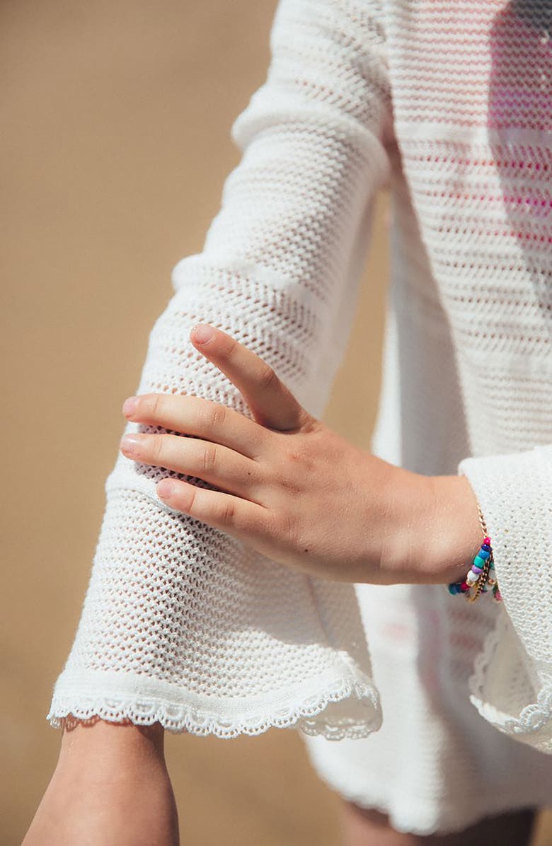 Feather 4 Arrow Kids' Long Sleeve Mesh Cover-Up Dress, Alternate, color, 