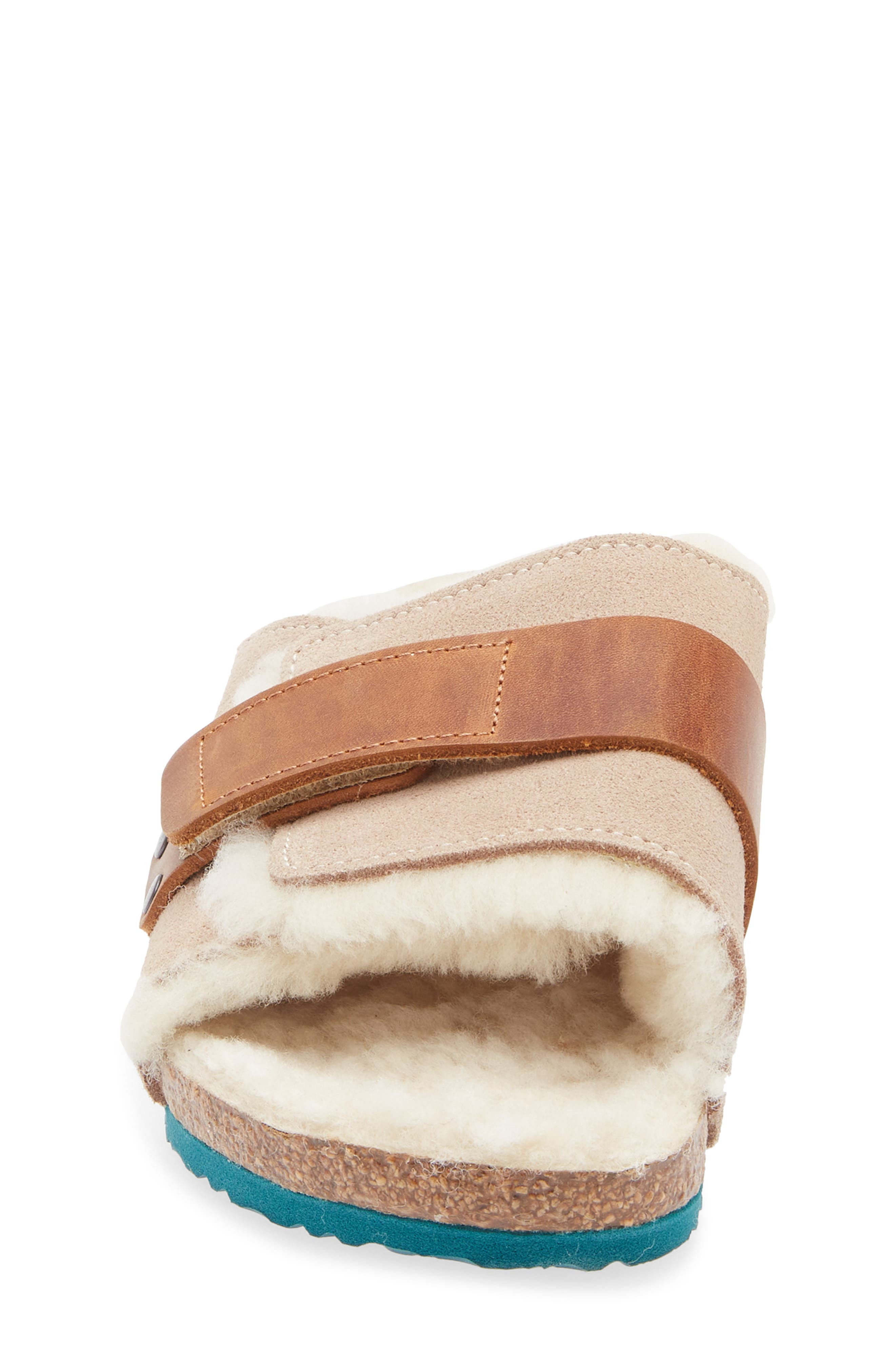 Birkenstock Kids' Kyoto Genuine Shearling Lined Slide Sandal, Alternate, color, Beige