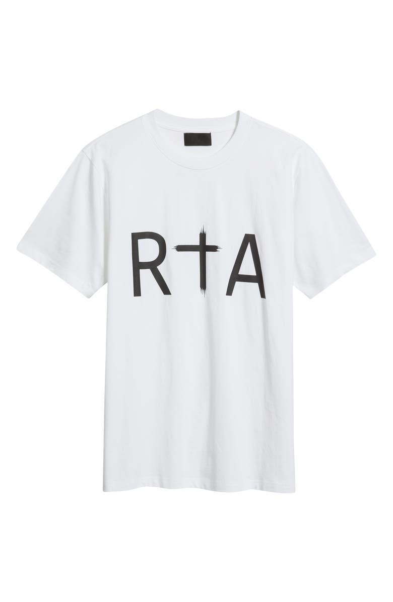 RtA Liam Logo Graphic T-Shirt, Main, color, White
