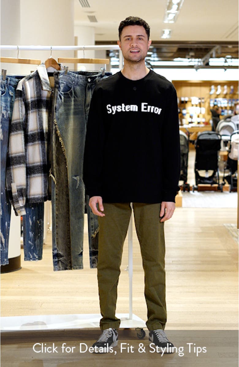 Lawrence Black System Error Long Sleeve Cotton Graphic T-Shirt, sales video thumbnail