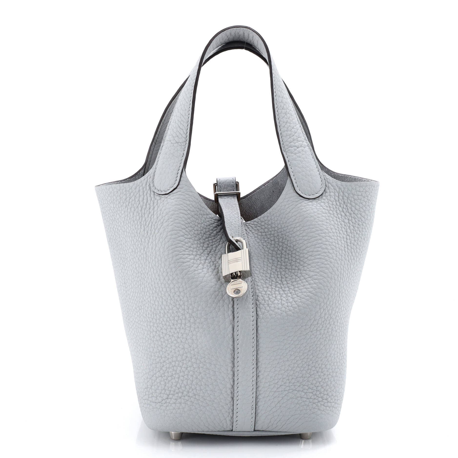 Pre-Owned Hermes Picotin Lock Bag Clemence PM, Main, color, Gris Pantin